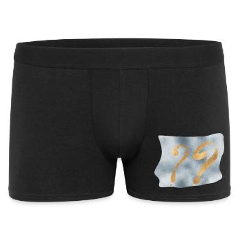Golden question marks on blue - Men's Boxer Shorts - black - Front