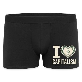 I Love Capitalism Unternehmer Aktien Kapitalismus - Männer Boxer Shorts - Schwarz - Vorne