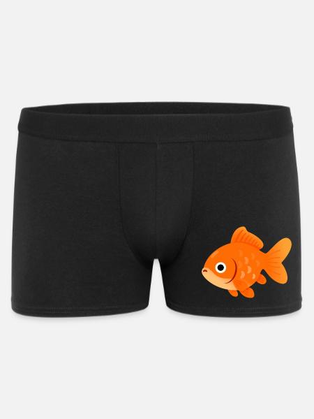 Sunny Orange Goldfisch-Illustration - Männer Boxer Shorts - Schwarz