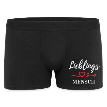 Lieblingsmensch - Männer Boxer Shorts - Schwarz - Vorne