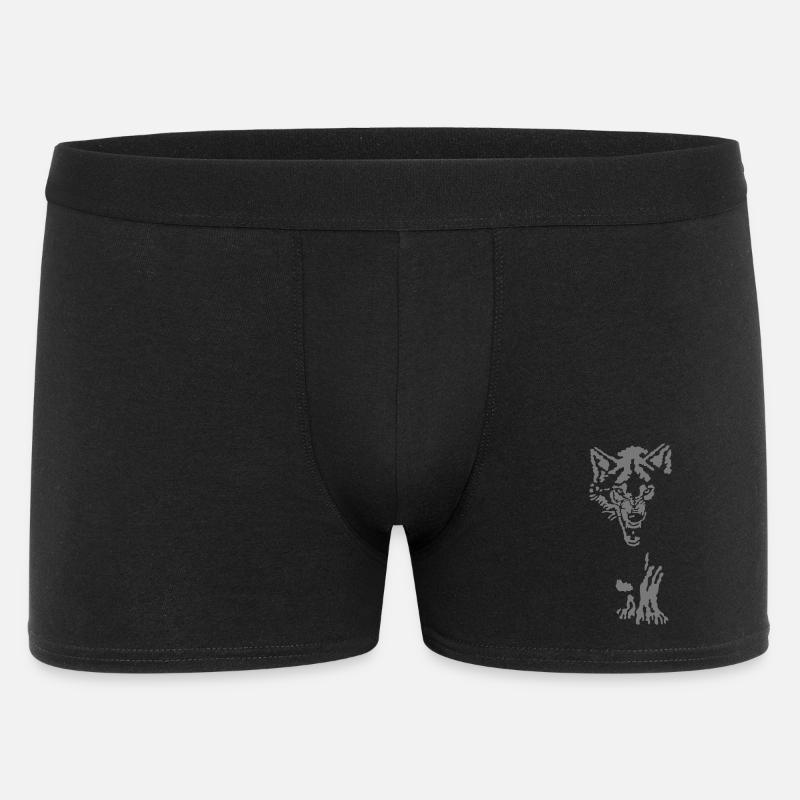 Wolf - Männer Boxer Shorts - Schwarz