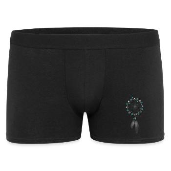 Capteur de rêves avec des perles et des plumes. - Boxer Homme - noir - Devant
