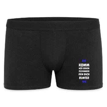 Komm wir gehen zusammen den Bach runter - Männer Boxer Shorts - Schwarz - Vorne