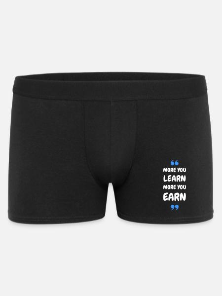 Plus vous apprenez, plus vous gagnez - Boxer Homme - noir