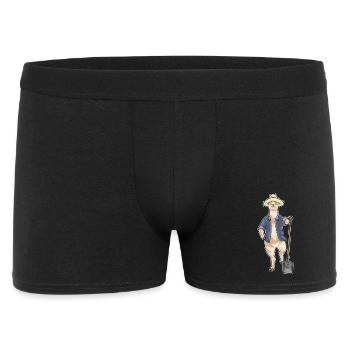 Alpaka Landwirt Schaufel Bauernhof - Männer Boxer Shorts - Schwarz - Vorne
