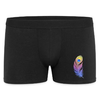 Plume Arc-en-ciel : Style et Créativité sur votre - Boxer Homme - noir - Devant