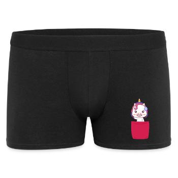 Licorne dans la poche de poitrine - Boxer Homme - noir - Devant