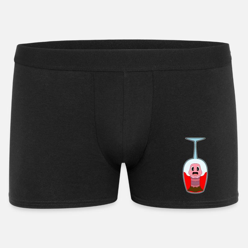 Wurm Rotwein - Männer Boxer Shorts - Schwarz