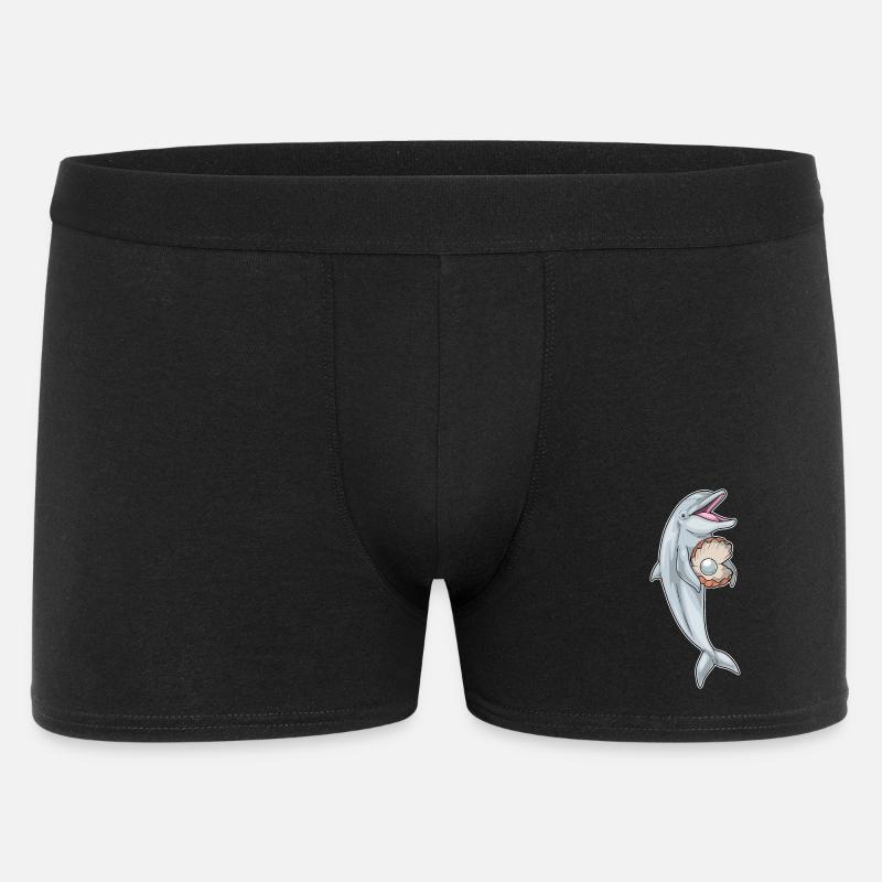 Delfin Perle - Männer Boxer Shorts - Schwarz