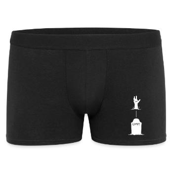 Limit sprengt – Hand hebt sich aus Grab - Männer Boxer Shorts - Schwarz - Vorne