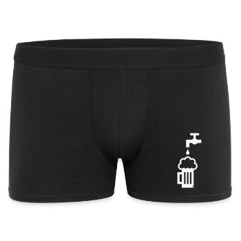 Bierkrug Zapfhahn (Bier Maßkrug Bierseidel White) - Männer Boxer Shorts - Schwarz - Vorne