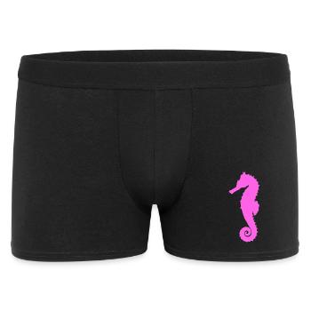 Seepferdchen pink - Männer Boxer Shorts - Schwarz - Vorne