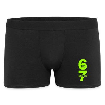 Six Seven - 67 - Typo - Meme - Basketball - 6-7 - Männer Boxer Shorts - Schwarz - Vorne