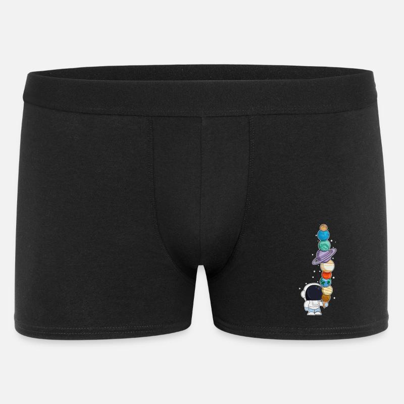 Astronaut mit Eis - Männer Boxer Shorts - Schwarz