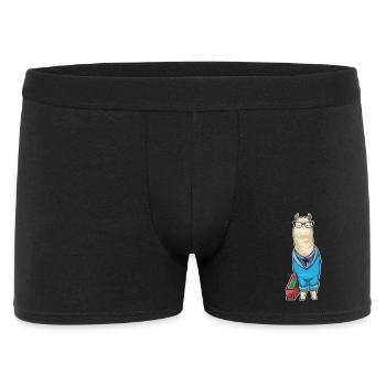 Alpaka Sekretärin Ordner Büro - Männer Boxer Shorts - Schwarz - Vorne