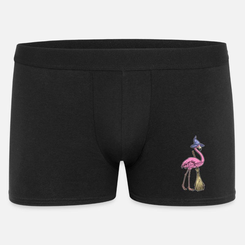 Flamingo Halloween Hexe - Männer Boxer Shorts - Schwarz