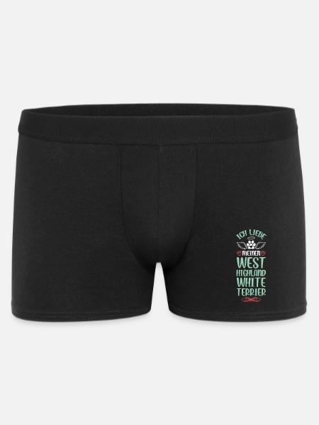 Ich liebe Westie Engelherz - Männer Boxer Shorts - Schwarz