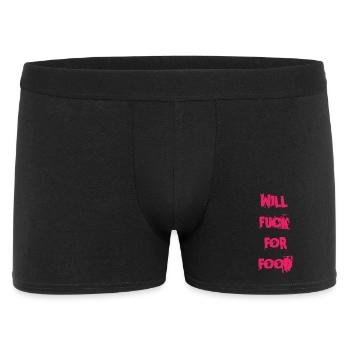 Graffiti Slogan Pink Will Fuck for Food  - Männer Boxer Shorts - Schwarz - Vorne