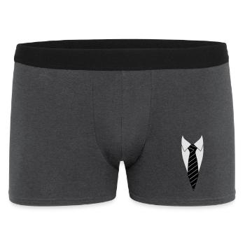 Suit / Necktie - Men's Boxer Shorts - charcoal grey - Front