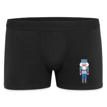 Nussknacker Jeans Weihnachten Xmas Deko Holz Figur - Männer Boxer Shorts - Schwarz - Vorne