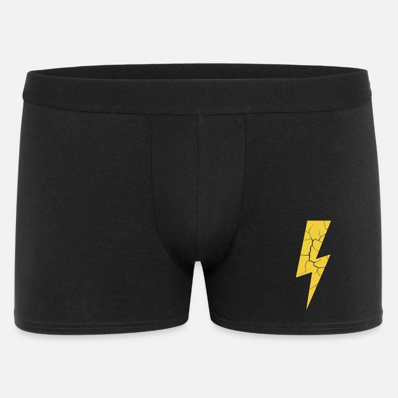 Blitz Blitzschlag Gewitter Strom Sturm - Männer Boxer Shorts - Schwarz