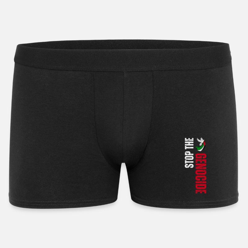 Arrêtez le génocide, libérez la Palestine - Boxer Homme - noir