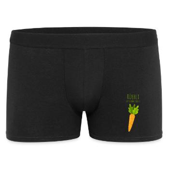 Rüebli git schöni Büebli - Schweizer Mundart - Männer Boxer Shorts - Schwarz - Vorne