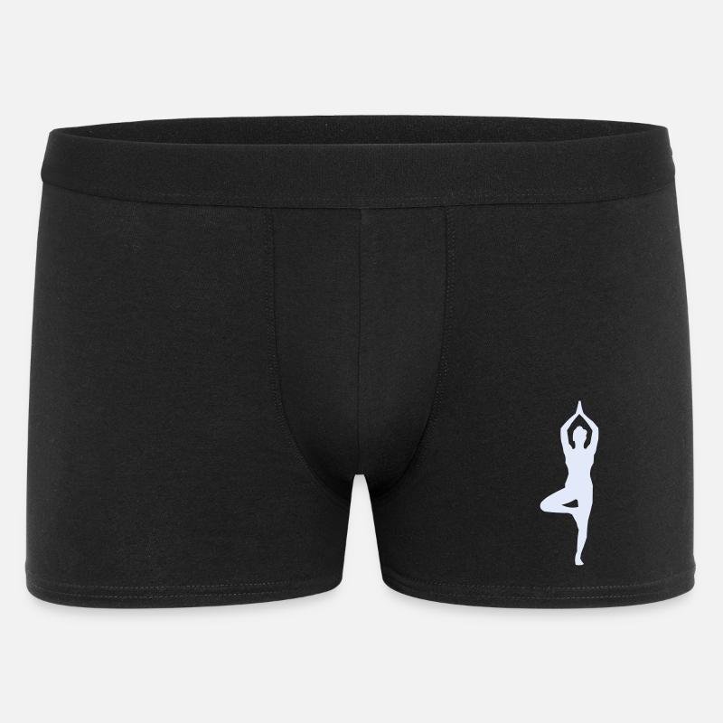 Yogastellung Baum-Pose Silhouette - Männer Boxer Shorts - Schwarz