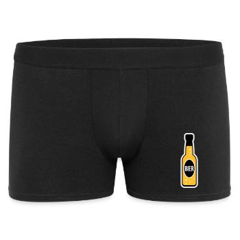 Bierflasche (Bier / Bierchen / NEG 3C) - Männer Boxer Shorts - Schwarz - Vorne