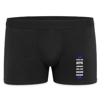 Kann mir bitte jemand das Wasser reichen? - Männer Boxer Shorts - Schwarz - Vorne