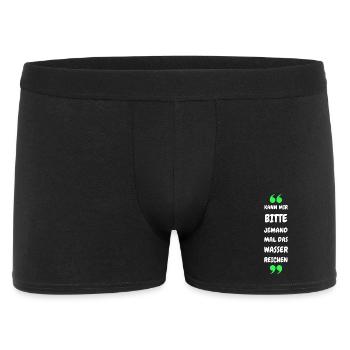 Kann mir bitte jemand das Wasser reichen? - Männer Boxer Shorts - Schwarz - Vorne