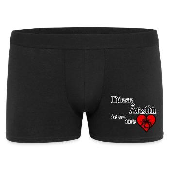 Ärztin fürs Herz Ärzte, Medizin, Sprüche,Geschenk - Männer Boxer Shorts - Schwarz - Vorne