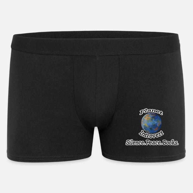 Planet Introvert Nerd, Fun, Geschenk Sprüche, Buch - Männer Boxer Shorts - Schwarz
