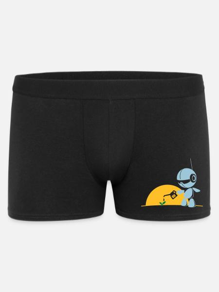 robot flower - Men's Boxer Shorts - black