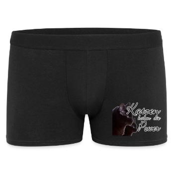 Katzen Katze Tier Haustier Spruch Liebe Geschenk - Männer Boxer Shorts - Schwarz - Vorne