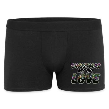 Christmas Love Weihnachten Spruch Geschenk - Männer Boxer Shorts - Schwarz - Vorne