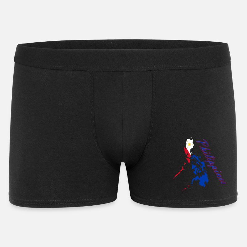 Philippinen Flaggenkarte Script - Männer Boxer Shorts - Schwarz