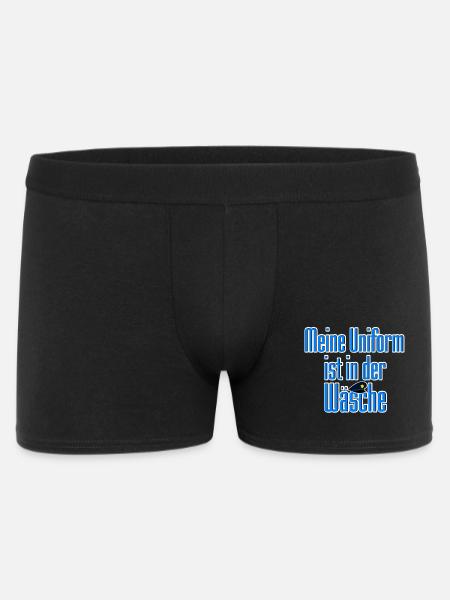 Uniform Wäsche Polizei Polizist lustig Spruch - Männer Boxer Shorts - Schwarz