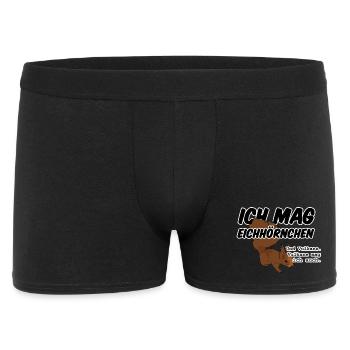 Eichhörnchen Vulkan Quiz Jäger lustig Spruch - Männer Boxer Shorts - Schwarz - Vorne