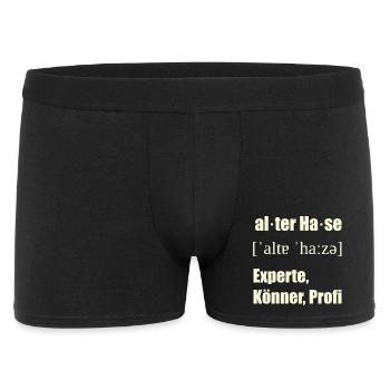 alter Hase - Männer Boxer Shorts - Schwarz - Vorne