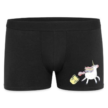 Einhorn geht zur Schule - Männer Boxer Shorts - Schwarz - Vorne
