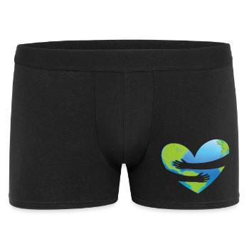 Earth Day - Herz Umarmung - Männer Boxer Shorts - Schwarz - Vorne