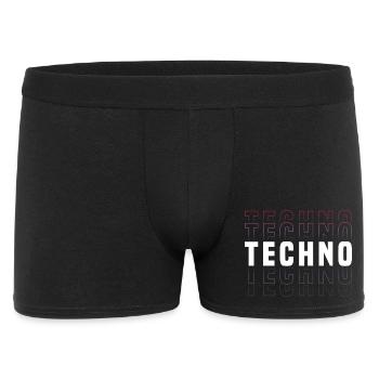 Futuristisches Techno-Design mit Neonfarben - Männer Boxer Shorts - Schwarz - Vorne