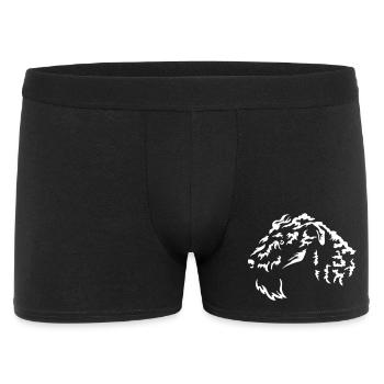 Kerry Blue Terrier Kopf "Black Edition" - Männer Boxer Shorts - Schwarz - Vorne