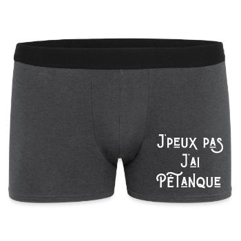 pétanque, bouliste, pétanqueur - Boxer Homme - charbon - Devant