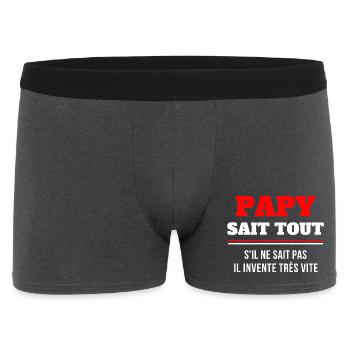 grand-père, papy, super papy - Boxer Homme - charbon - Devant