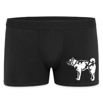 Norwegischer Elchhund "Black Edition" - Männer Boxer Shorts - Schwarz - Vorne