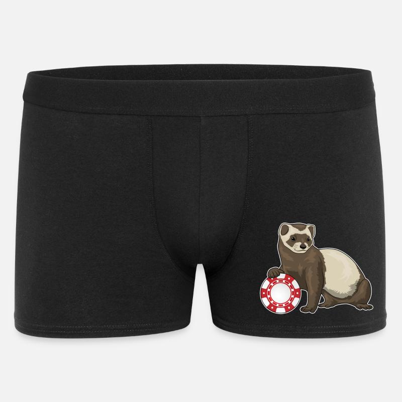 Frettchen Poker Pokerchips - Männer Boxer Shorts - Schwarz