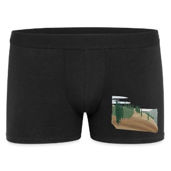 Pine forest hilly landscape with structure (modific.) - Men's Boxer Shorts - black - Front