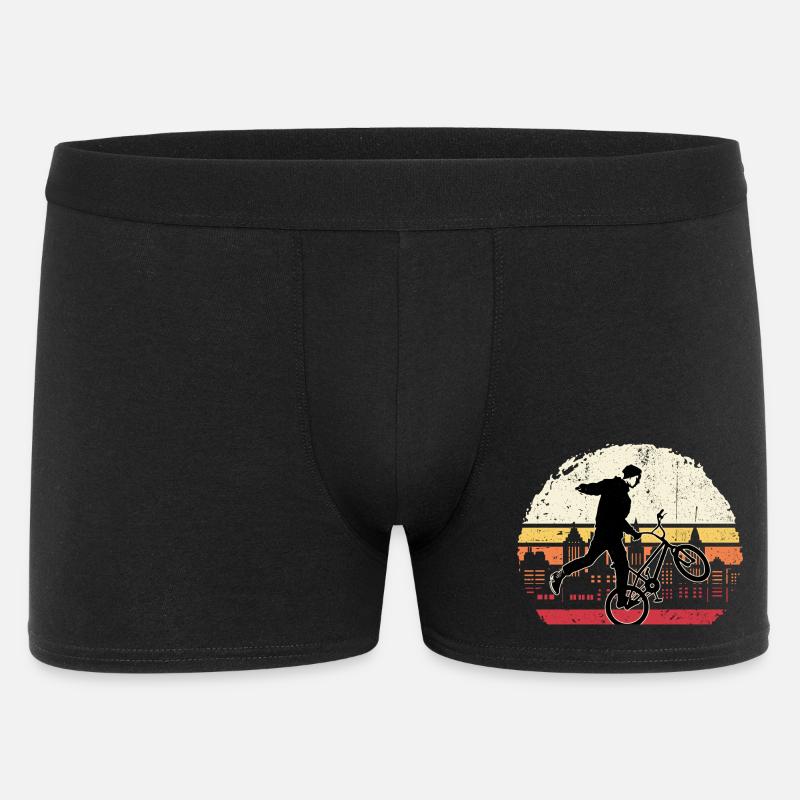 Sunset BMX Wheelie Silhouette - Männer Boxer Shorts - Schwarz